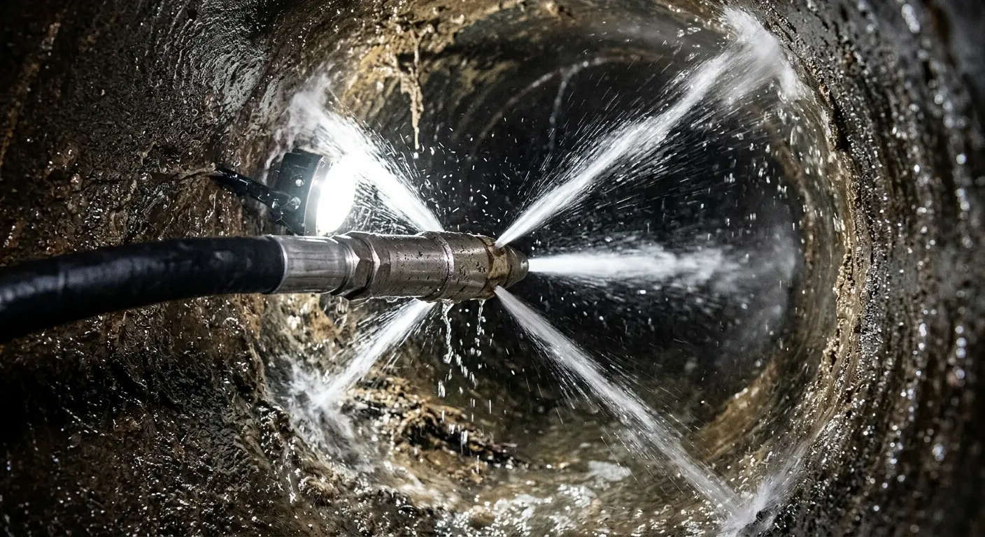 High-pressure hydro jetting nozzle cleaning sewer pipe for Storm Drain Cleaning in Holiday